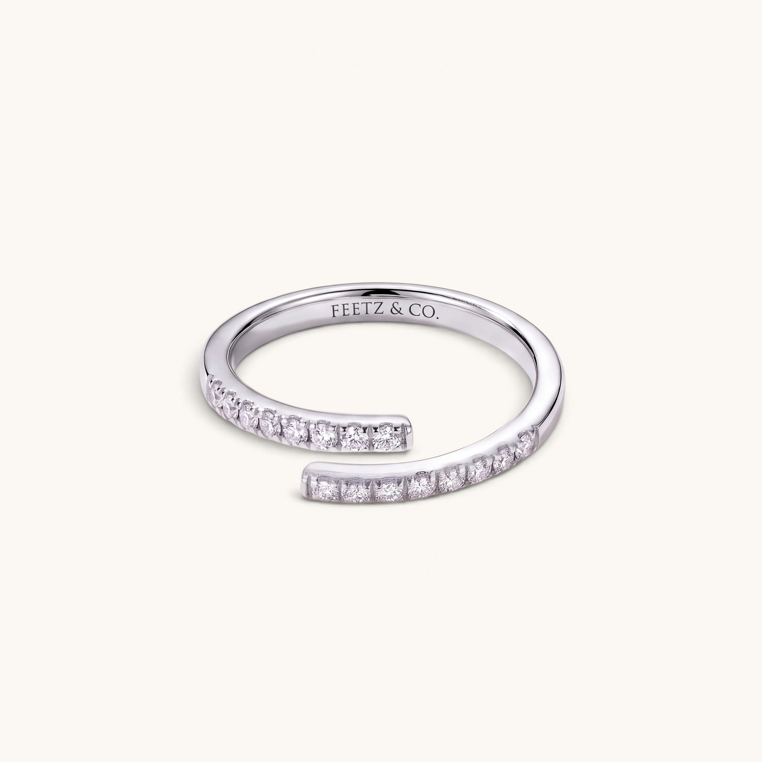 Feetz & Co. DUET adjustable silver-tone stainless steel toe ring with two rows of sparkling stones