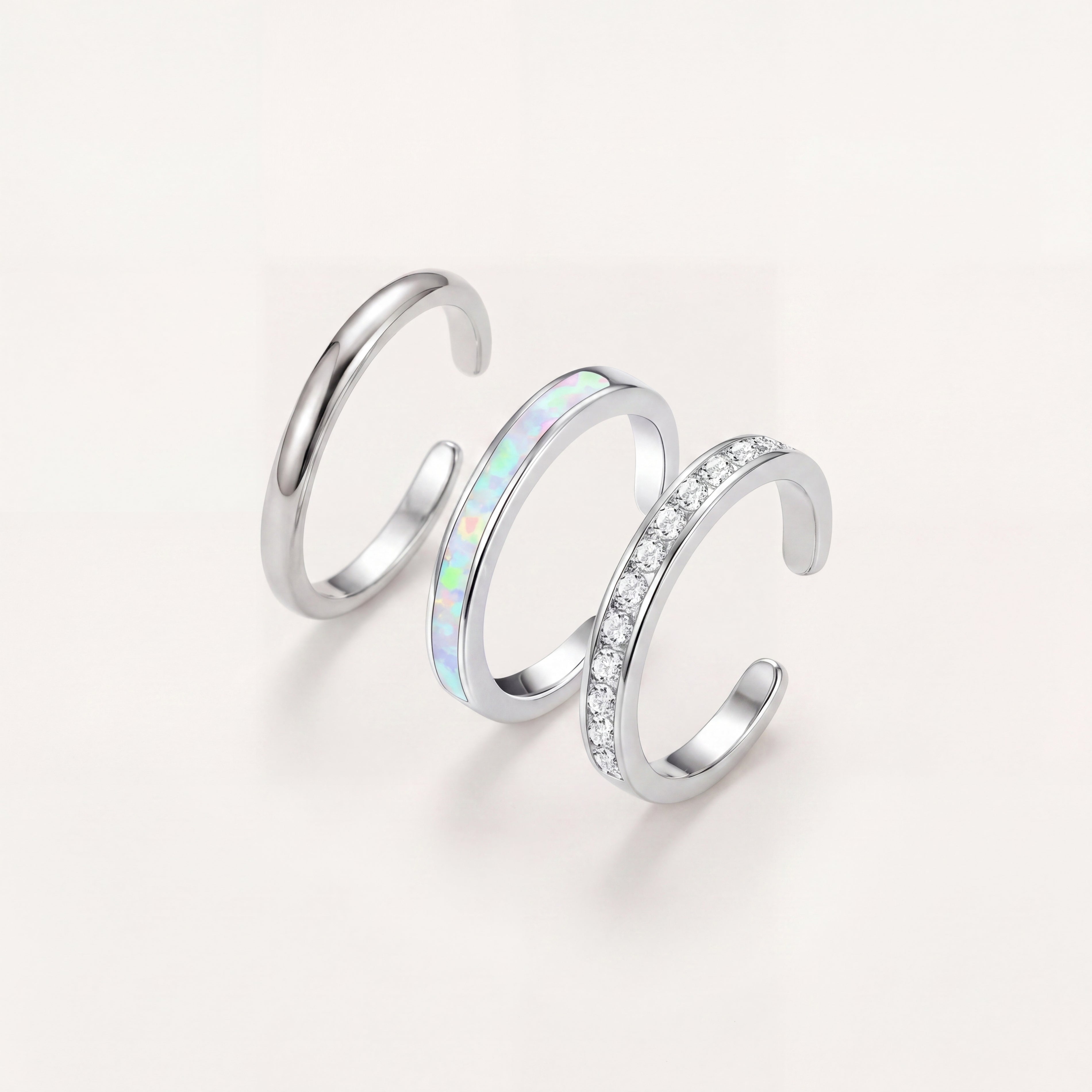 Luxe Toe Ring Set Silver