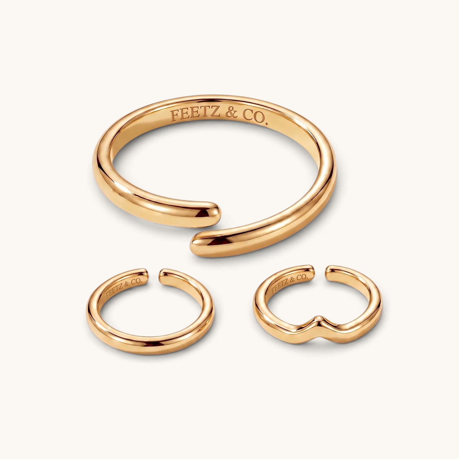 The Bare Toe Ring Stack