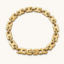 Feetz & Co. Bloc Anklet featuring polished 18K gold-plated stainless steel with bold, architectural square links.