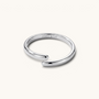 Feetz & Co. Curva adjustable big toe ring in polished silver-tone stainless steel with a minimalist curved design.