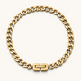 Feetz & Co. gold-plated stainless steel flat curb chain anklet with a polished finish and branded clasp.