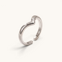 Feetz & Co. silver-plated stainless steel arrow toe ring with a minimal architectural V-peak design.