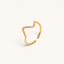 Feetz & Co. gold adjustable toe ring featuring a delicate wave design with a row of sparkling stones.