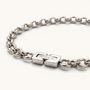 Feetz & Co. Remi Anklet featuring a silver-plated stainless steel rounded rolo chain with a branded clasp.