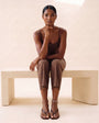 Rome Anklet Silver — Shot C (frontal seated with sandals)