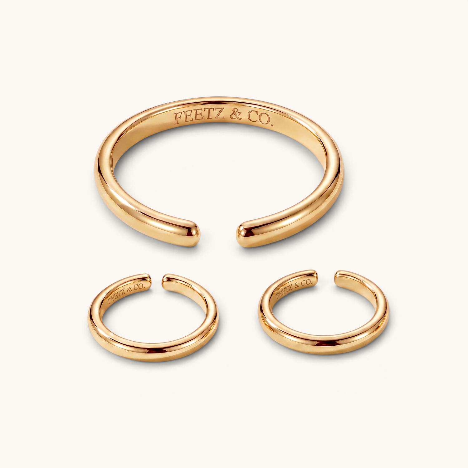 Trio Toe Ring Stack